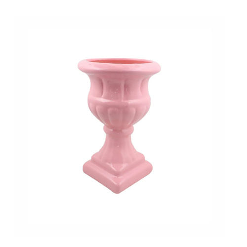 Vaso Grego Grande Rosa Ceramica A27 X L18 Cm (3027) Elaine