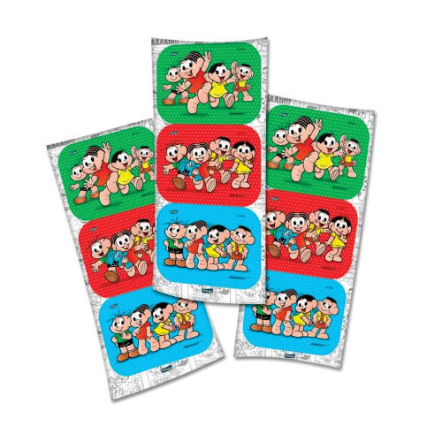 Adesivo Retangular Turma Da Monica C/ 12 Un Festcolor