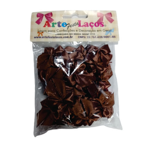 Laço Borboleta C/ 50 Un Marrom Arte Laços