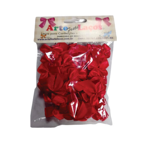 Laço Borboleta C/ 50 Un Vermelho Arte Laços
