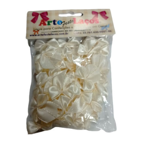 Laço Borboleta C/ 50 Un Marfim Arte Laços