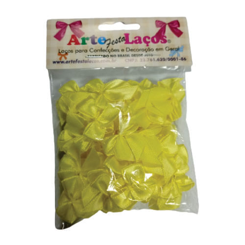 Laço Borboleta C/ 50 Un Amarelo Arte Laços