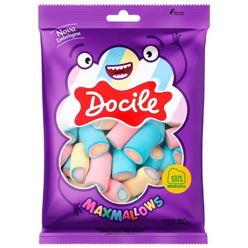 Marshmallow Tubo Color Baunilha 250 Gr Docile