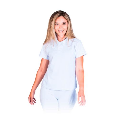 Camisa Polo Feminina Branca Global Mix