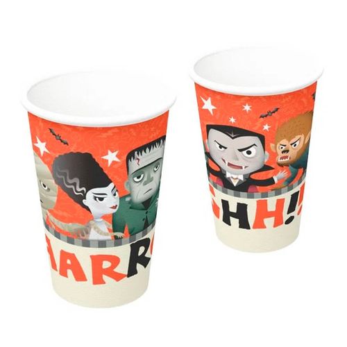 Copo Descartavél Papel 200 Ml Os Monstrinhos C/ 8 Un Festcolor