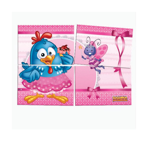 Convite 4m Galinha Pintadinha L. Rosa C/ 8un Festcolor