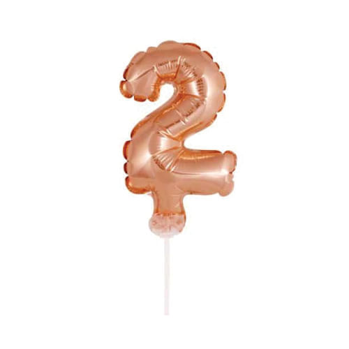 Balão Topper De Bolo N° 2 Rose Gold (Gt1202) Goldenfesta
