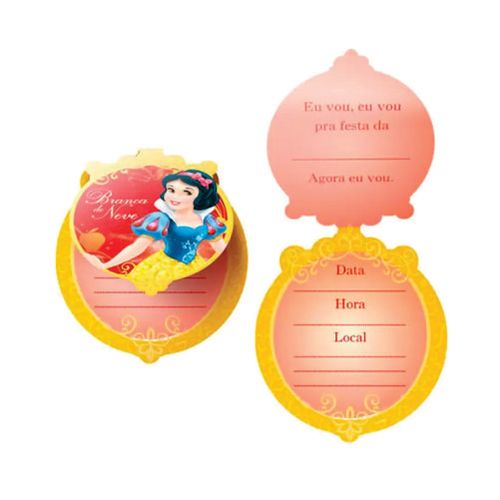 Convite Grande Branca De Neve New C/ 8 Un Regina