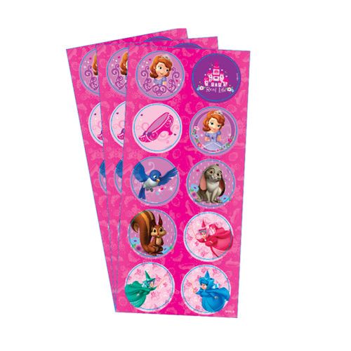 Adesivo Redondo Princesa Sofia C/ 3 Un Regina