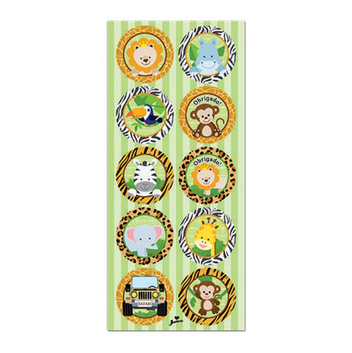 Adesivo Redondo Bem Vindo A Selva C/ 30 Junco