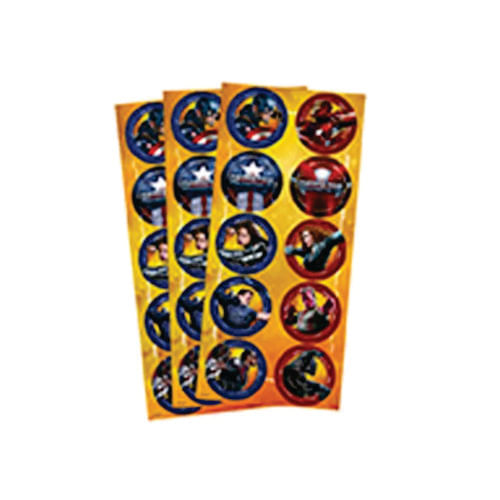 Adesivo Redondo Capitão América Guerra Civil C/ 3 Un Regina