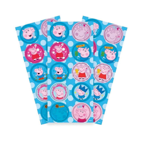 Adesivo Redondo Peppa Pig C/ 3 Un Regina