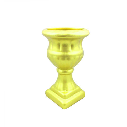 Vaso Grego Pequeno Amarelo Ceramica A19 X L13 Cm (5968) Elaine
