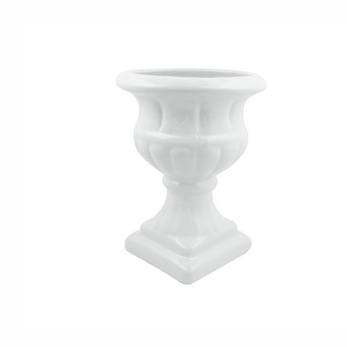 Vaso Grego Pequeno Branco Ceramica A19 X L13 Cm (5968) Elaine