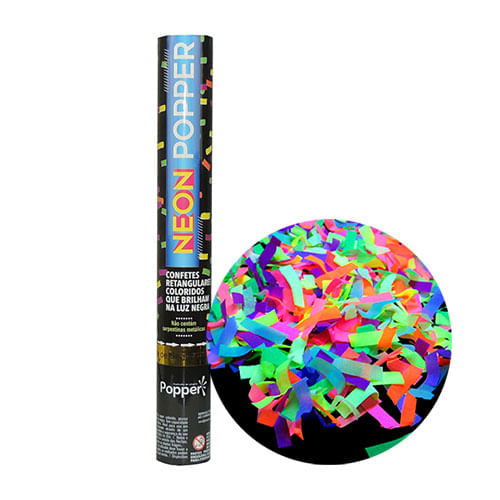 Lança Confete 40 Cm Colorido Neon Popper