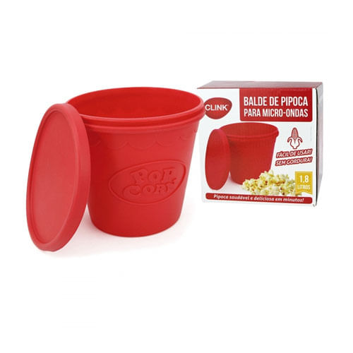 Balde De Pipoca Em Silicone 1,8 L 15x15 Cm (Ck1881) Clink