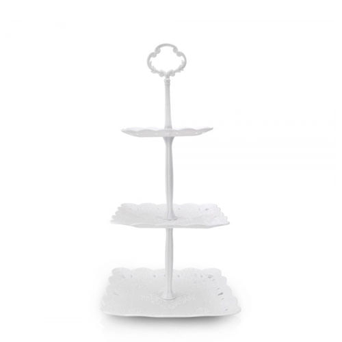 Suporte De Doces 3 Bandejas Quadrado Plast. (Ck2126) Clink