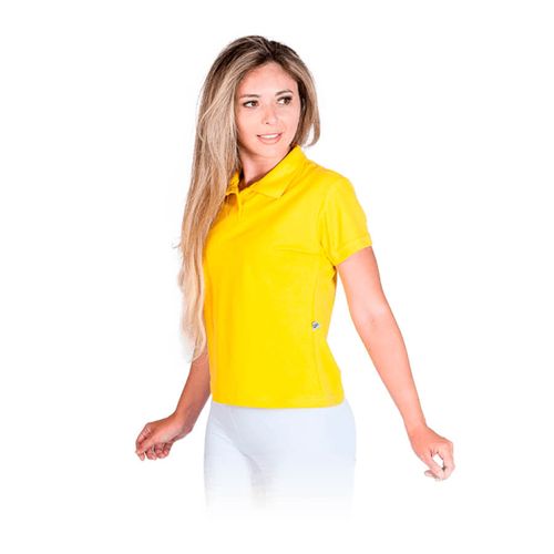 Camisa Polo Feminina Amarela Global Mix