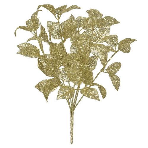 Complemento Folha Natal Glitter Dourado 36cm (44030001) Flor Arte