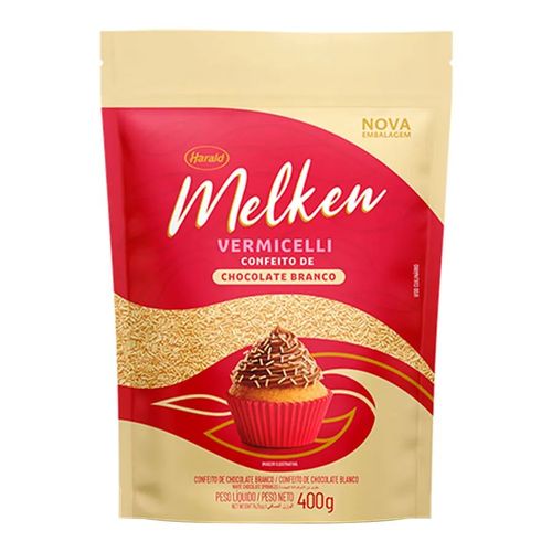 Vermicelli Chocolate Granulado Branco 400 Gr Melken Harald
