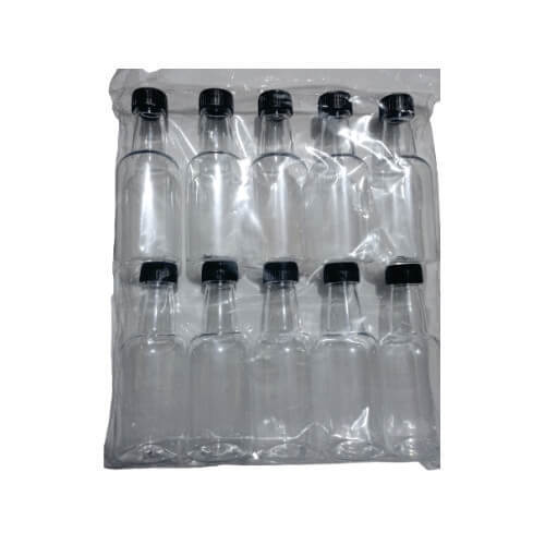 Garrafinha Plastica Tampa Preta 10un