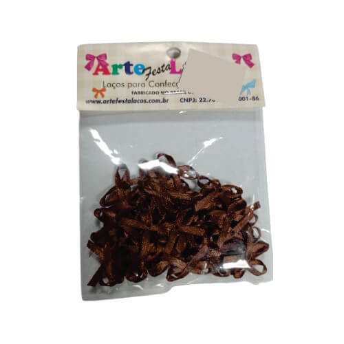 Laço Mosquitinho C/ 50 Un Marrom Escuro (004) Arte Laços