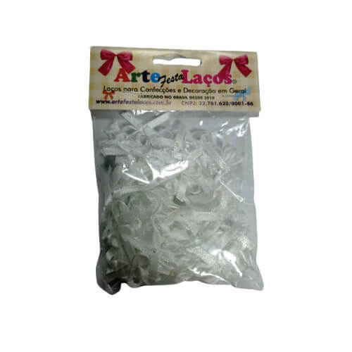 Laço Mosquitinho C/ 50 Un Branco (012) Arte Laços
