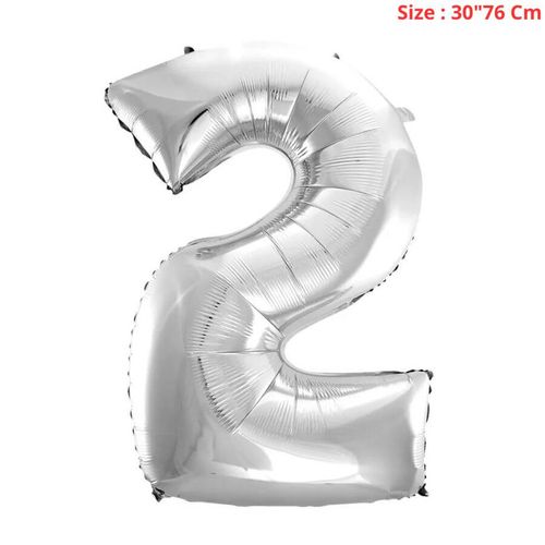 Balao Numero Metalizado 76cm Prata