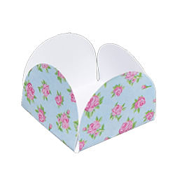 Forma P/ Doce Caixeta Linha Floral Azul C/ 50 Toys