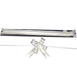 Laço Pronto Liso Branco Lista Dourada 23mm C/ 10 Un Brfestas