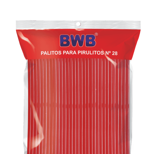 Palito Pirulito Plastico Grande Vermelho C/ 50 Un Bwb
