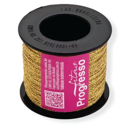 Fita Metalizado M0014/000 Dourado Cor 203 100 M Progresso