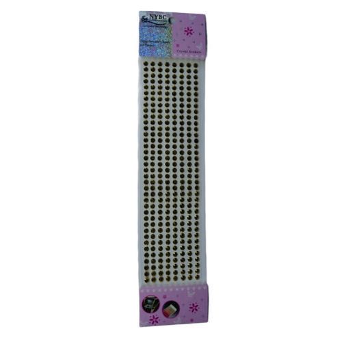 Cartela De Adesivo Meia Pedra 8 Mm Cor Ouro (91484) Nybc