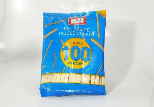 Palito De Picole Comum C/ 100 Un Gaboardi
