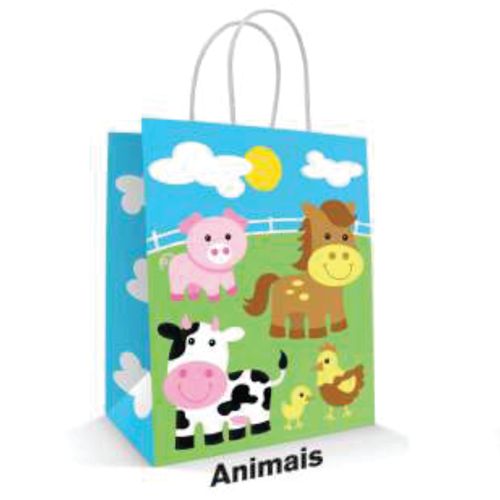Sacola Papel Animais 18x09x22 C/10 Un L E L