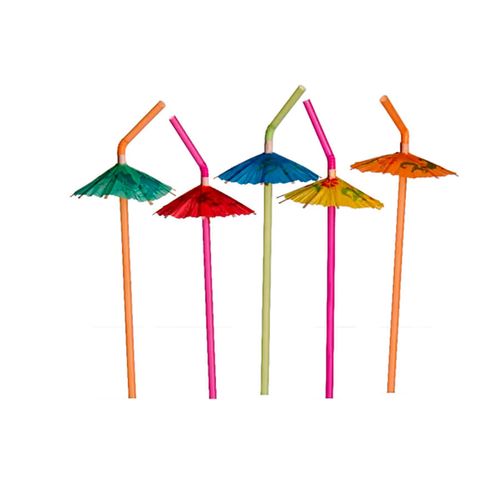 Canudo Guarda-Chuva Flex 6 Mm C/10 Un Strawplast