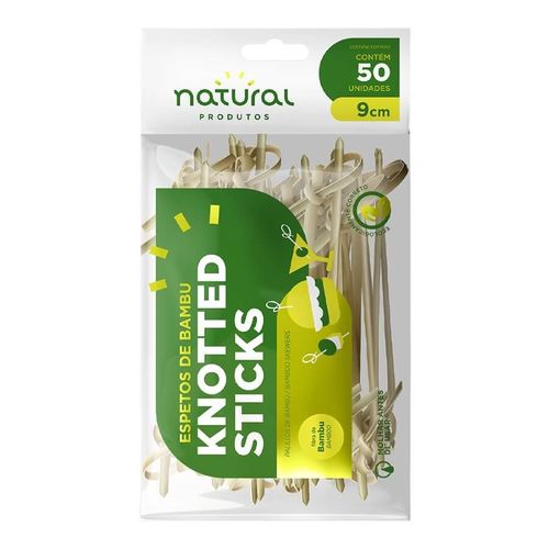 Espeto Knotted Stick 9 Cm C/ 50 Un Natural Palitos