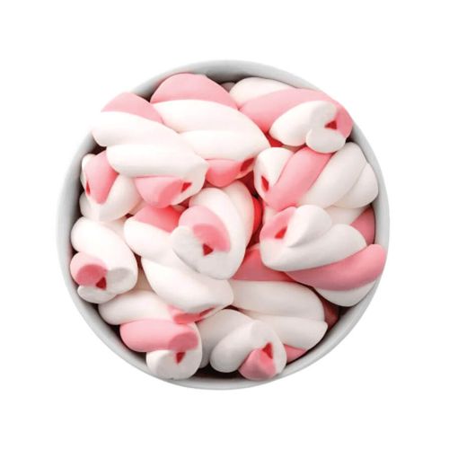 Marshmallow Recheado Twist Rosa E Branco 220 Gr Docile