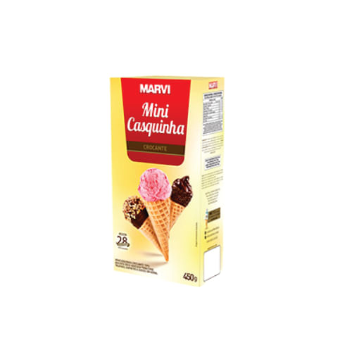 Casquinha Mini Cone Baunilha C/ ± 60 Un 450 Gr Marvi