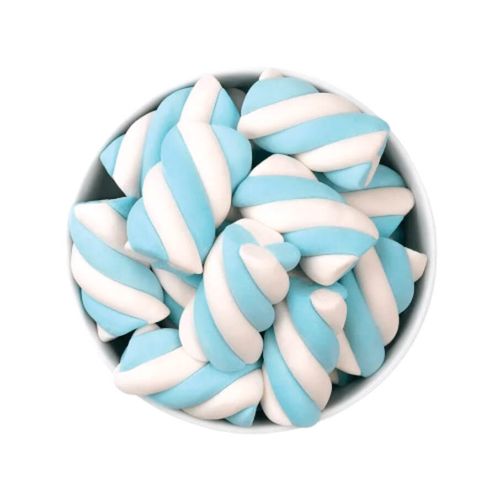 Marshmallow Recheado Twist Azul E Branco 220 Gr Docile
