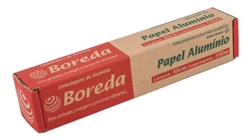 Papel Aluminio 30 Cmx100 Mt Boreda