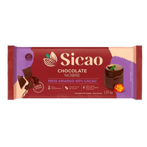 Chocolate Nobre Meio Amargo 1,01 Kg Sicao