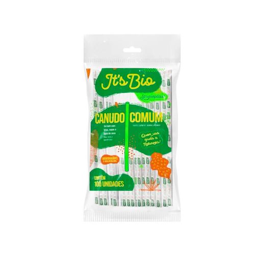 Canudo Biodegradavel Comum Sache C/ 100 Un 5 Mm Strawplast