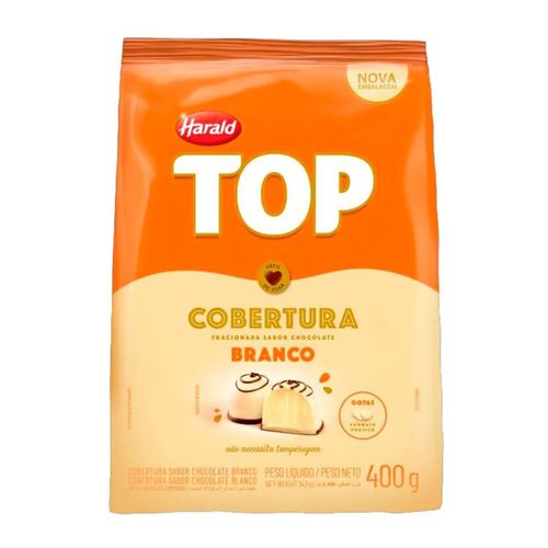 Chocolate Top Branca Gotas 400 Gr Harald