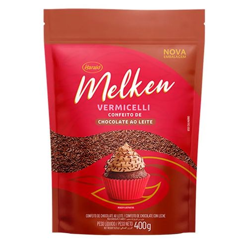 Vermicelli Chocolate Granulado Ao Leite 400 Gr Melken Harald
