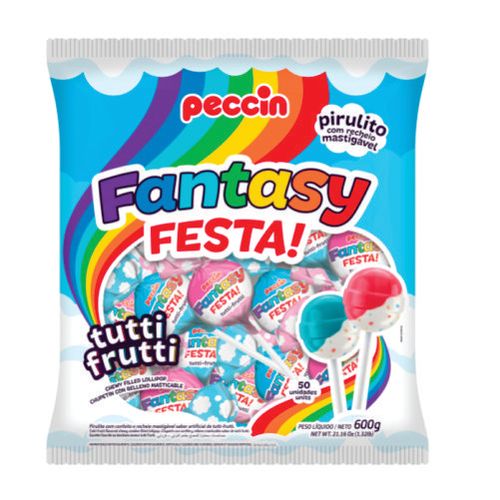 Pirulito Fantasy Festa Unicornio 600 Gr Peccin