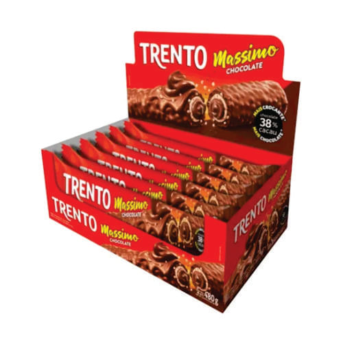 Wafer Trento Massimo Chocolate 375 Gr (15un X 25gr) Peccin