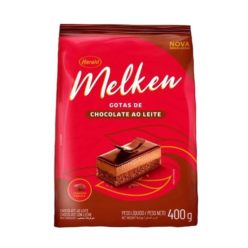 Chocolate Melken Ao Leite Gotas 400 Gr Harald
