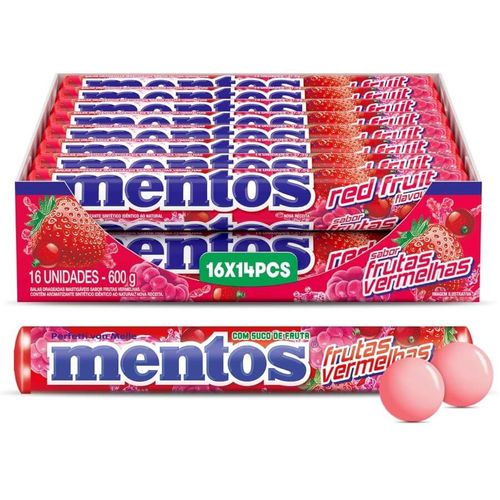 Bala Mentos Frutas Vermelhas C/ 16 Un