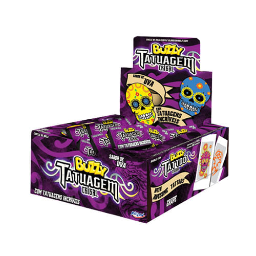 Chicle Tattoo Tribal Hortelã C/ 90 Un Buzzy